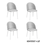 Стул Nord, комплект (4 шт), бархат светло-серый 04 / опора белая