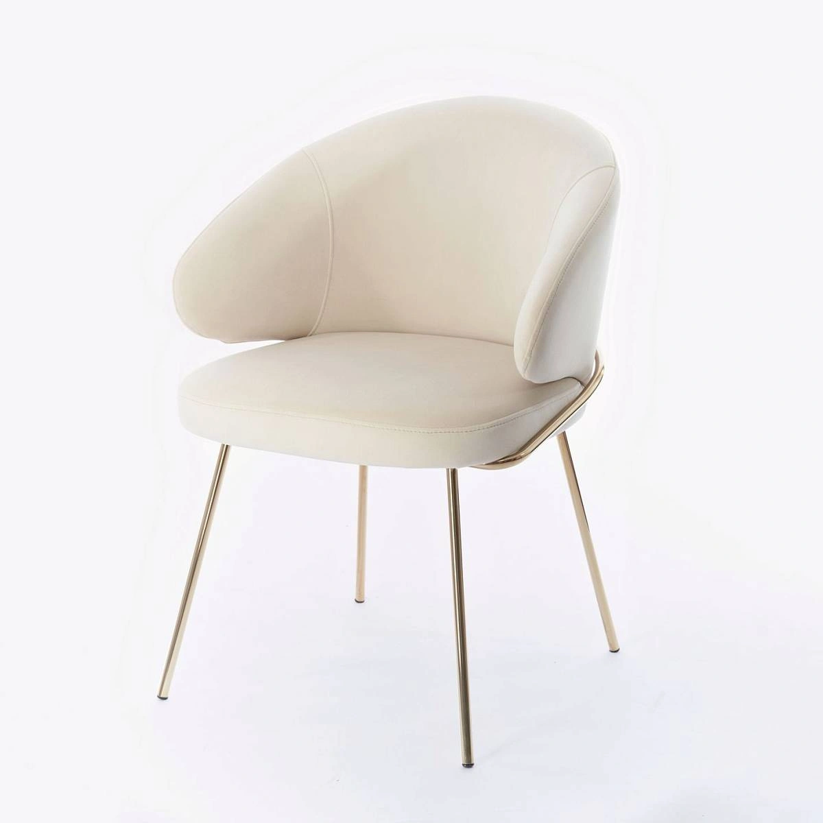 Стул с подлокотниками Garda, микровелюр бежевый, опоры золото фото