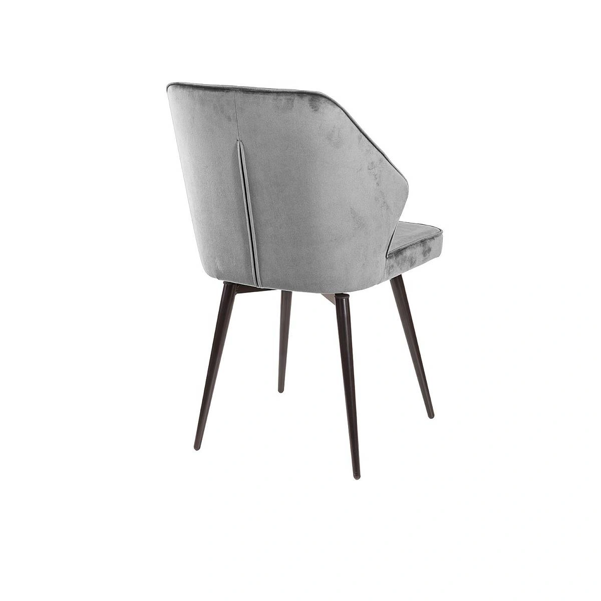 Стул Berg поворотный 360 градусов, комплект (2 шт), бархат светло-серый 26/ черный конус изображение Стул Berg поворотный 360 градусов, комплект (2 шт), бархат светло-серый 26/ черный конус фото