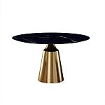 Стол круглый Lucas 120, керамика глянцевая, черная