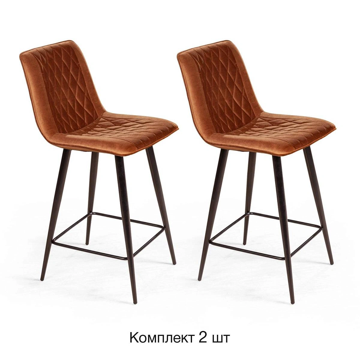 Стул полубарный Paul,  комплект (2 шт), бархат коричневый 11 фото