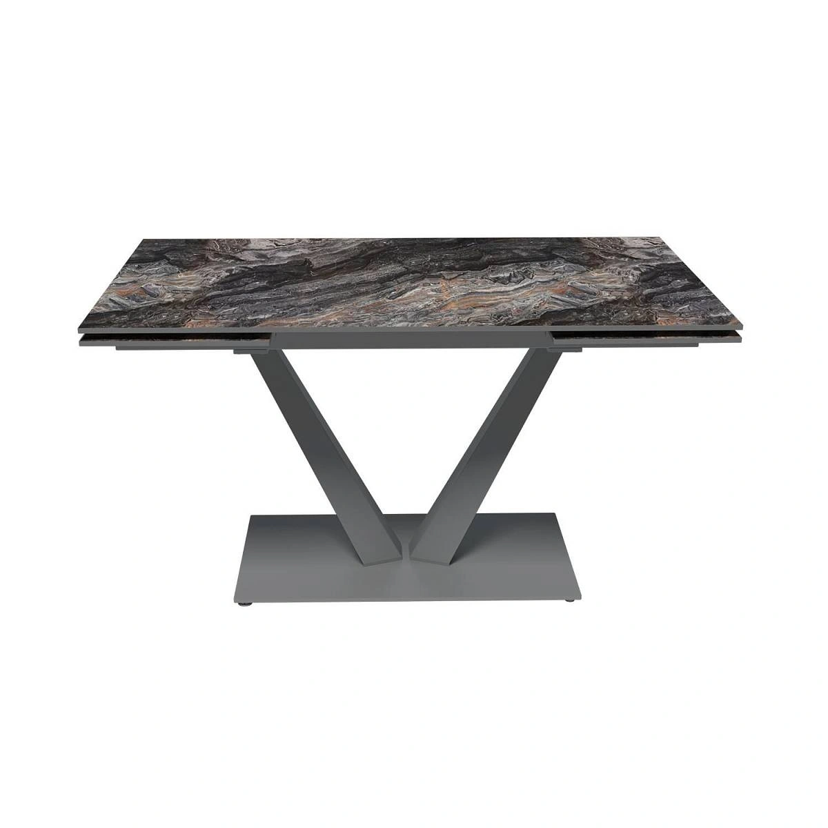 Стол раскладной Malibu (140+40+40), керамика глянцевая Venice Grey изображение Стол раскладной Malibu (140+40+40), керамика глянцевая Venice Grey фото