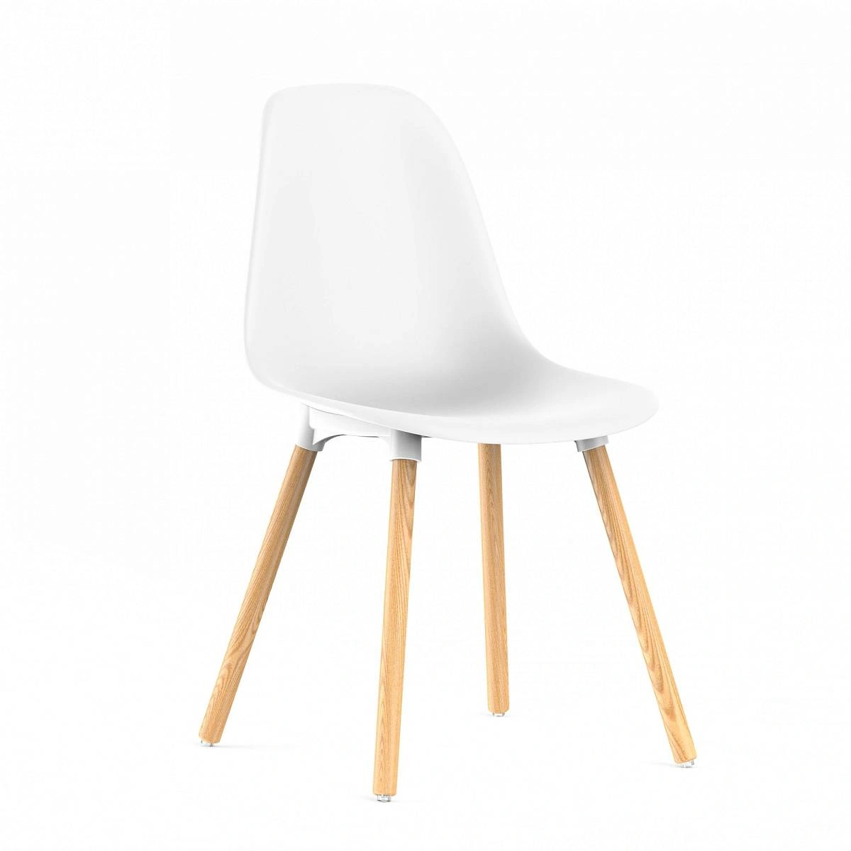 Стул Eames, (комплект 2 шт), пластик белый / опоры дерево фото