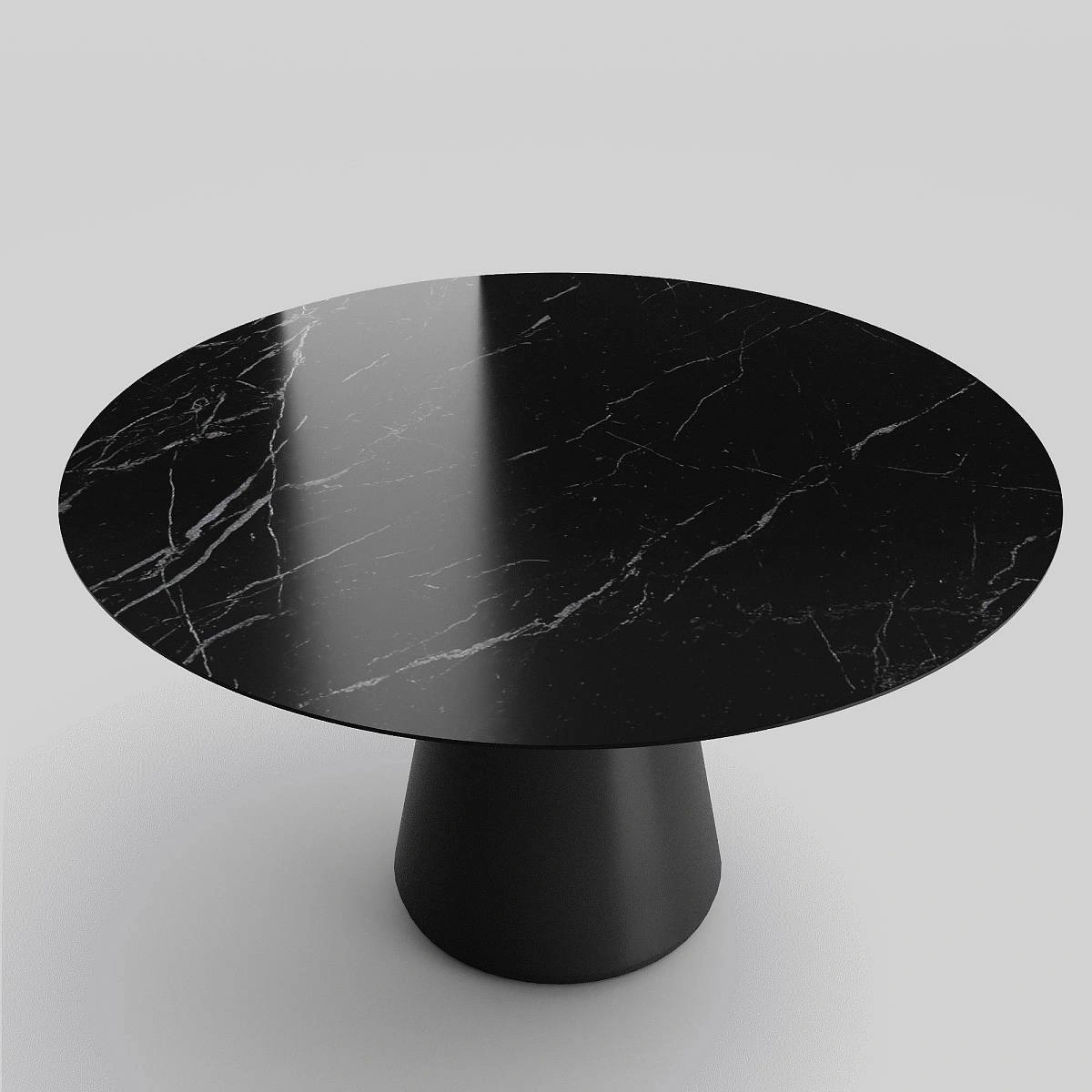 Стол круглый Ikon 120, керамика глянцевая, черная изображение Стол круглый Ikon 120, керамика глянцевая, черная фото