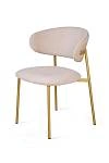Стул Adele, шенилл Puffy beige / опоры шампань