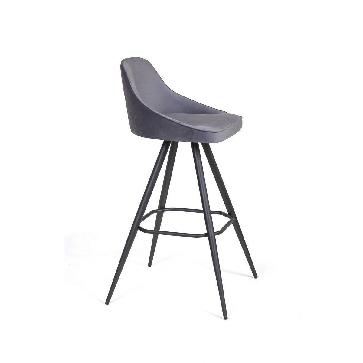 Стул полубарный Neo поворотный 360 градусов, бархат 4 фото