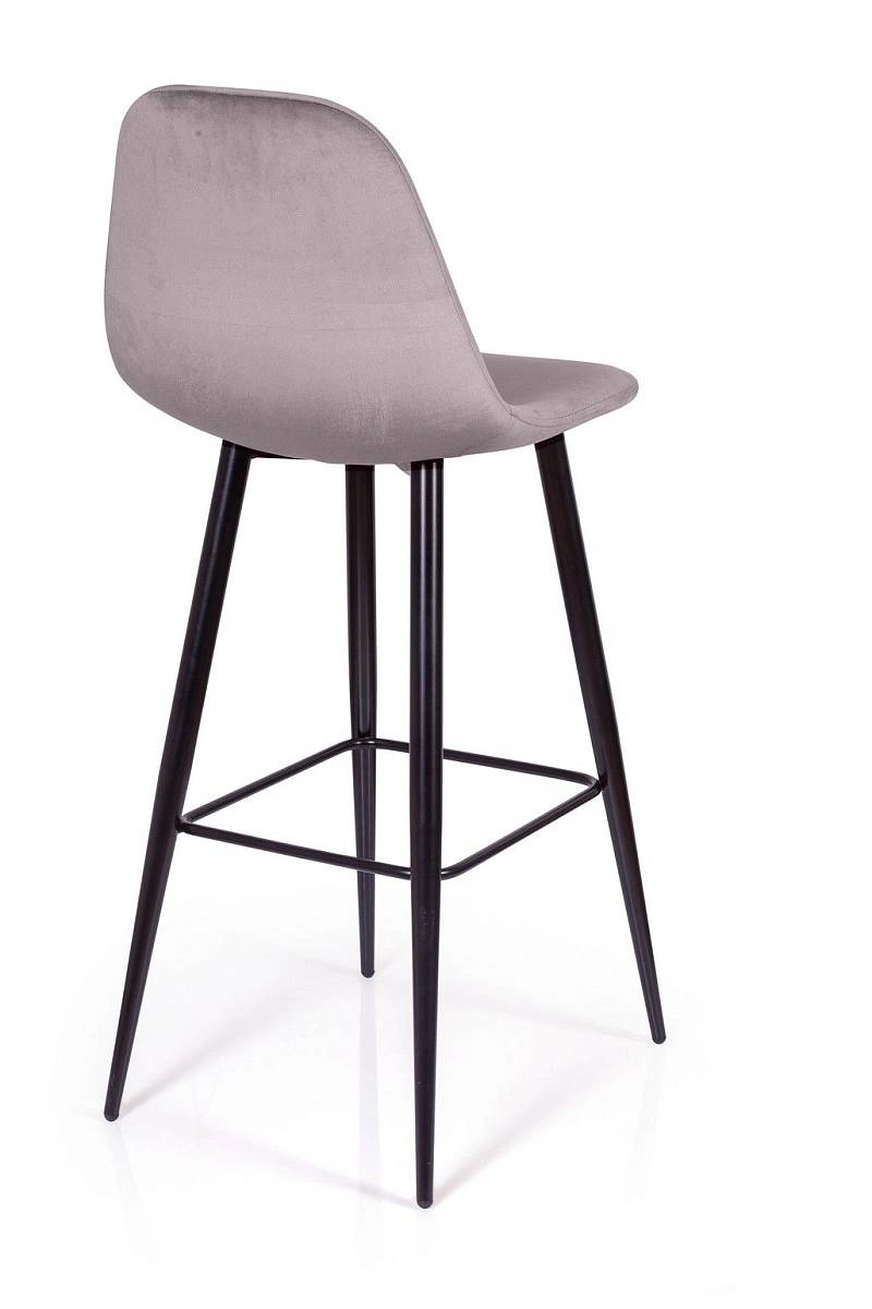 Стул барный TED, бархат светло-серый 26 /опора конус фото