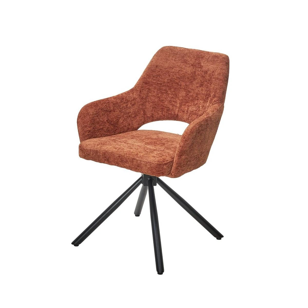 Стул Gandi шенил оранжевый, поворотно-возвратный механизм 180 градусов фото