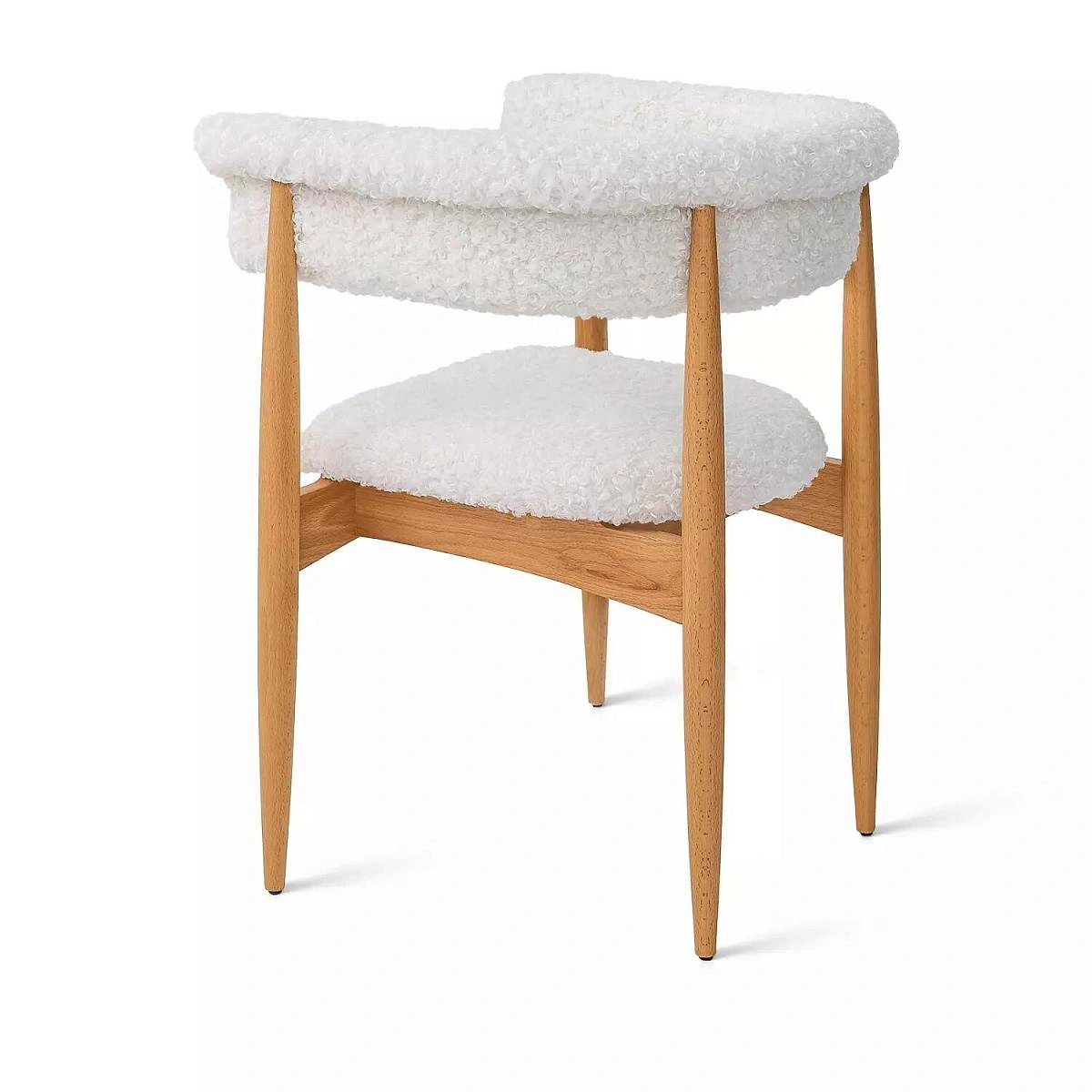 Полукресло Ludvig, бук натуральный, ткань, белый изображение Полукресло Ludvig, бук натуральный, ткань, белый фото