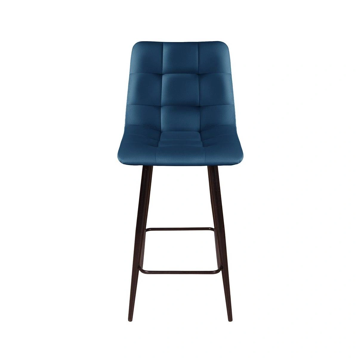 Стул полубарный Уно, комплект (2 шт), бархат синий 29 / чёрный конус фото