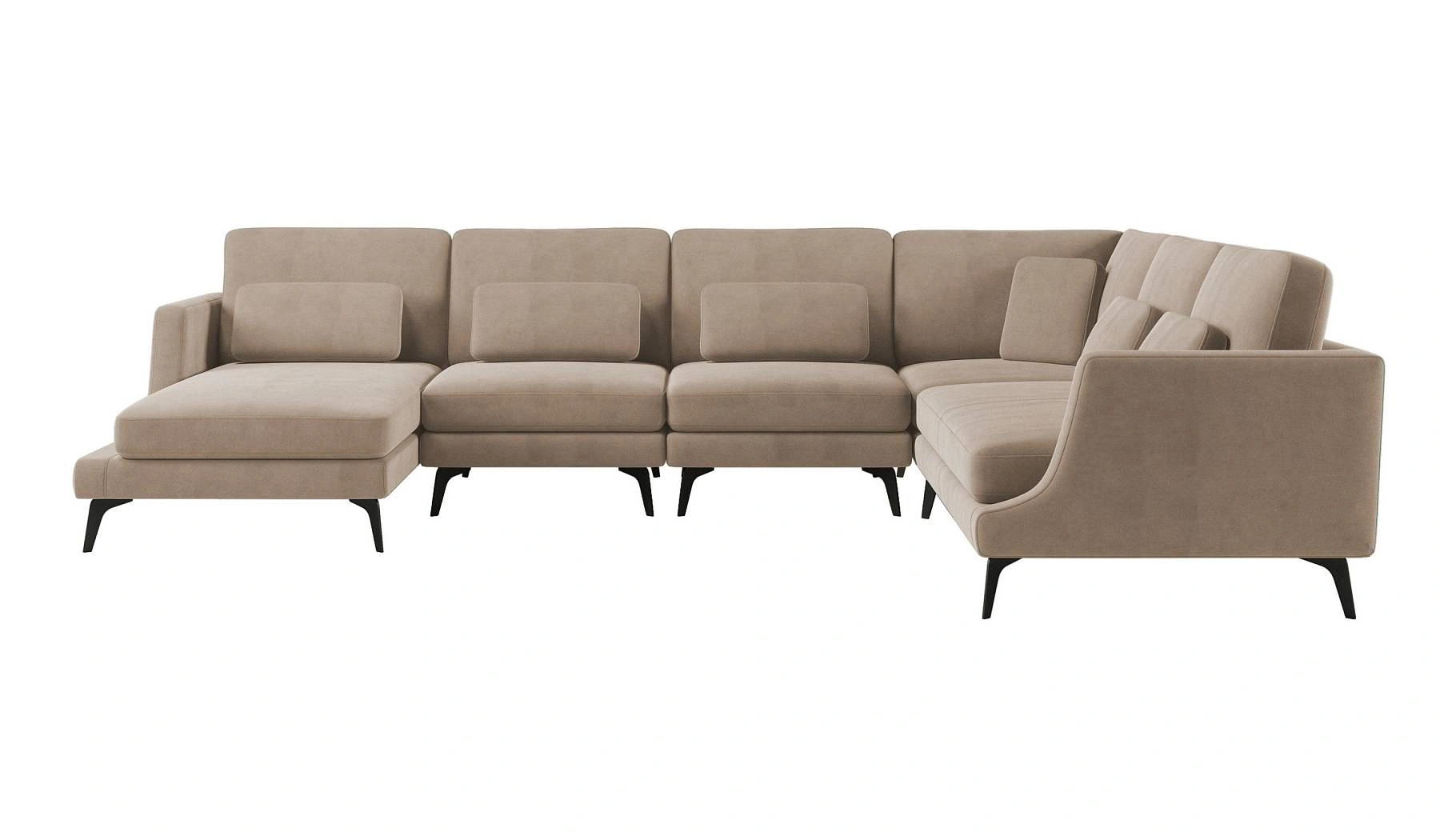 Albert диван угловой с шезлонгом, велюр фото