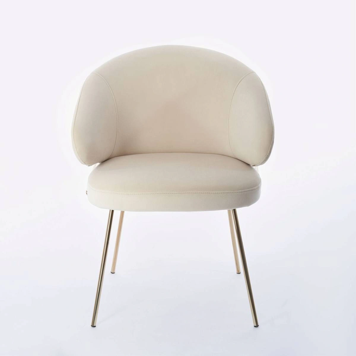 Стул с подлокотниками Garda, микровелюр бежевый, опоры золото фото