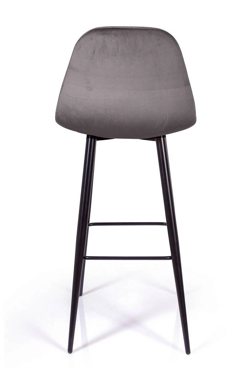 Стул барный TED, бархат серый 27 /опора конус изображение Стул барный TED, бархат серый 27 /опора конус фото