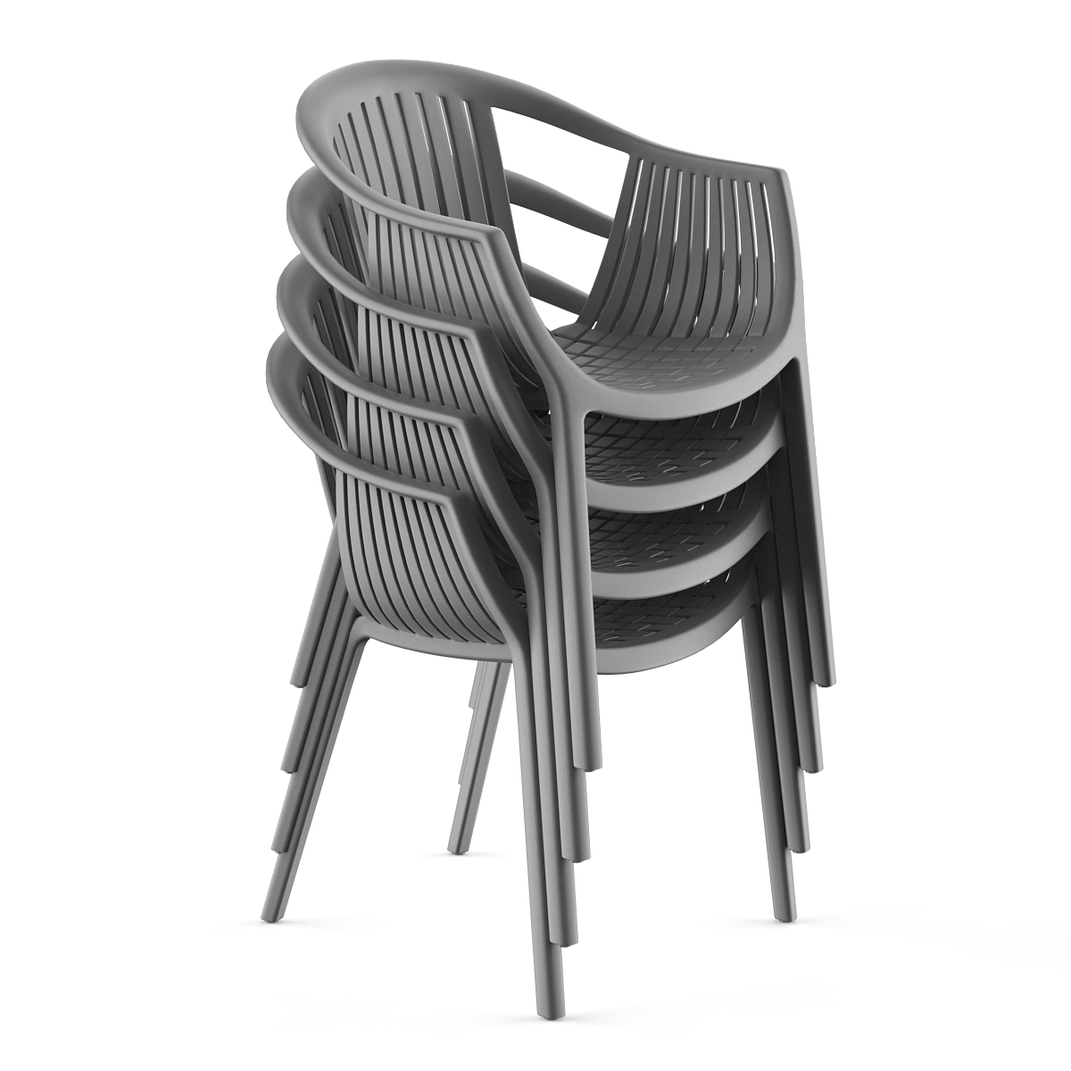 Стул с подлокотниками EPOS, (комплект 4 шт), пластик серый изображение Стул с подлокотниками EPOS, (комплект 4 шт), пластик серый фото