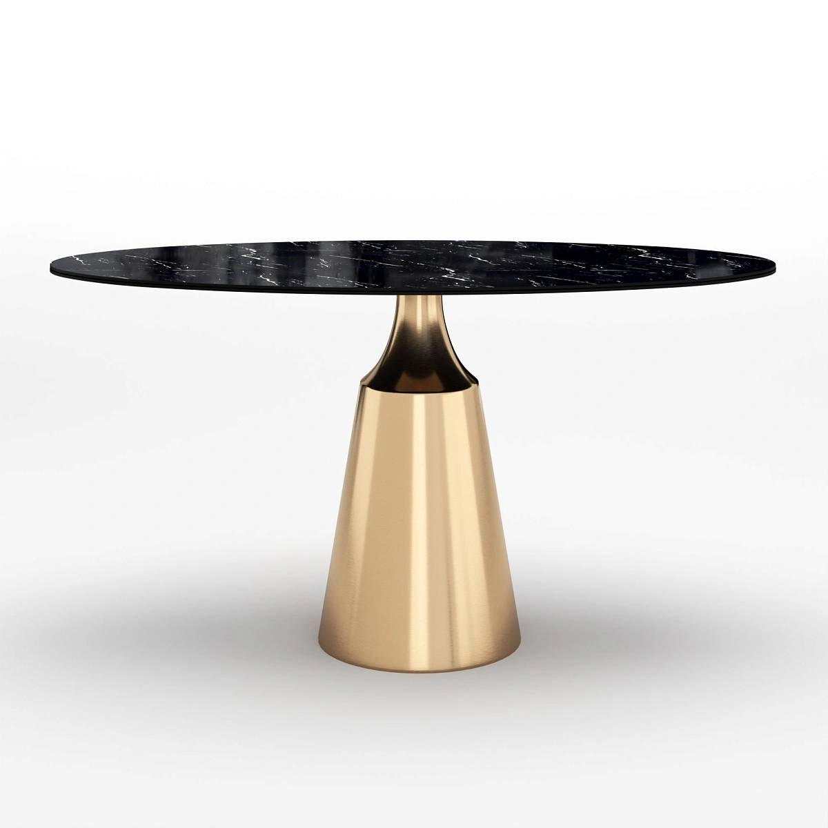 Стол овальный Lucas 160, керамика глянцевая, черная изображение Стол овальный Lucas 160, керамика глянцевая, черная фото