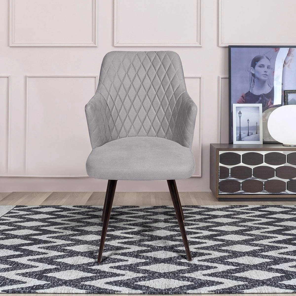 Стул поворотный на 90 градусов, функция возврата, антишум Hunt ромб, бархат светло-серый 26 / чёрный конус изображение Стул поворотный на 90 градусов, функция возврата, антишум Hunt ромб, бархат светло-серый 26 / чёрный конус фото