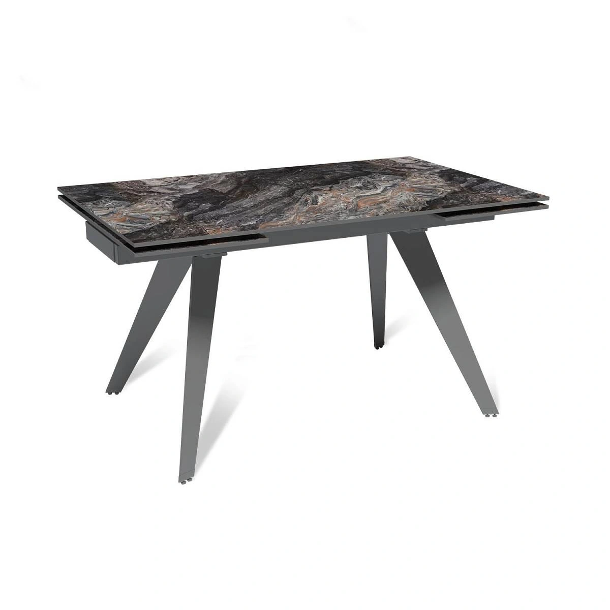 Стол раскладной Rhein (140+40+40), керамика глянцевая Venice Grey изображение Стол раскладной Rhein (140+40+40), керамика глянцевая Venice Grey фото