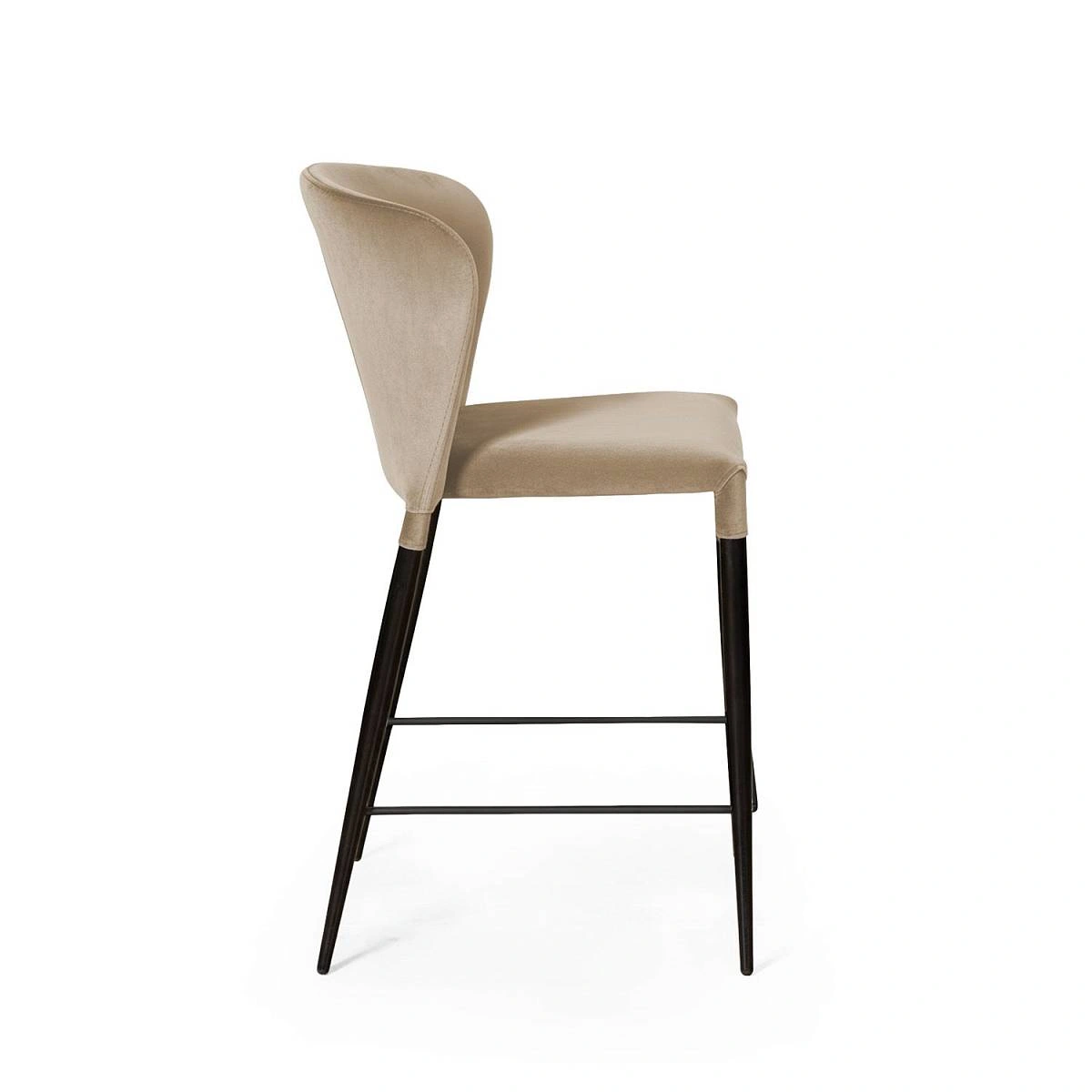 Стул полубарный Albert, бархат бежевый 5/опора конус фото