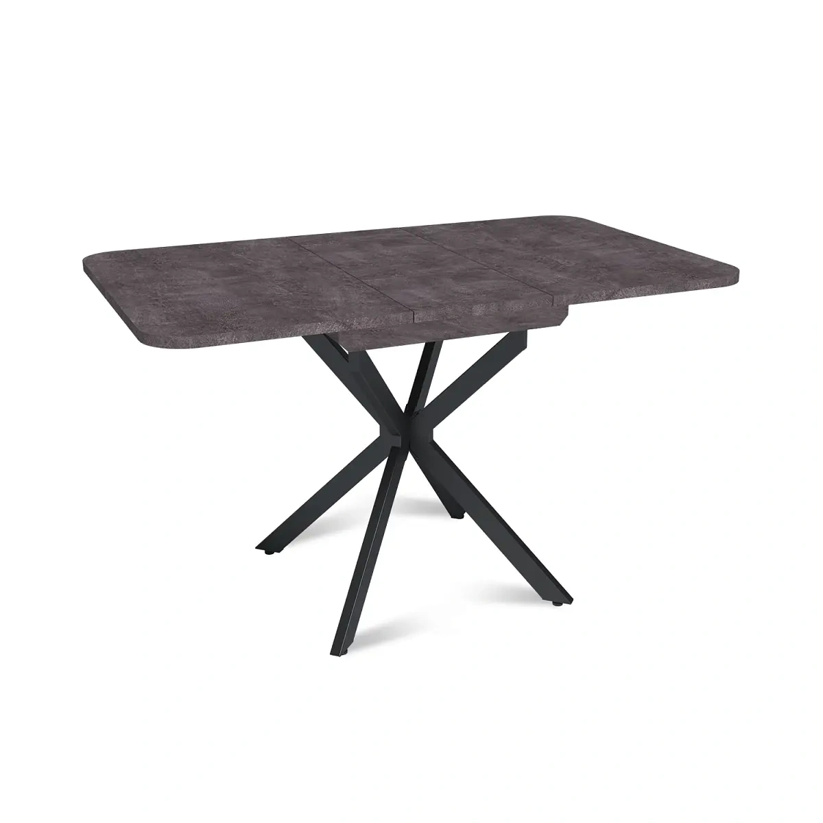 Стол Твист раздвижной (100+30) камень темный / опоры черные фото