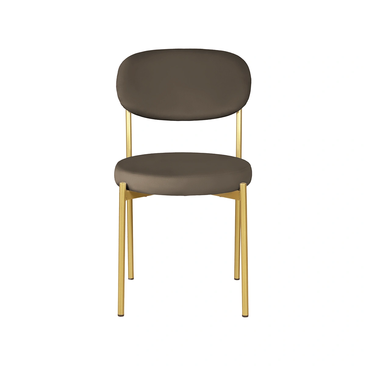 Стул Мейсон, комплект (2 шт), бархат коричневый 23 / опоры золото фото