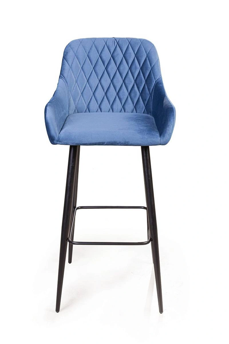 Стул барный Robert, бархат синий 29 изображение Стул барный Robert, бархат синий 29 фото