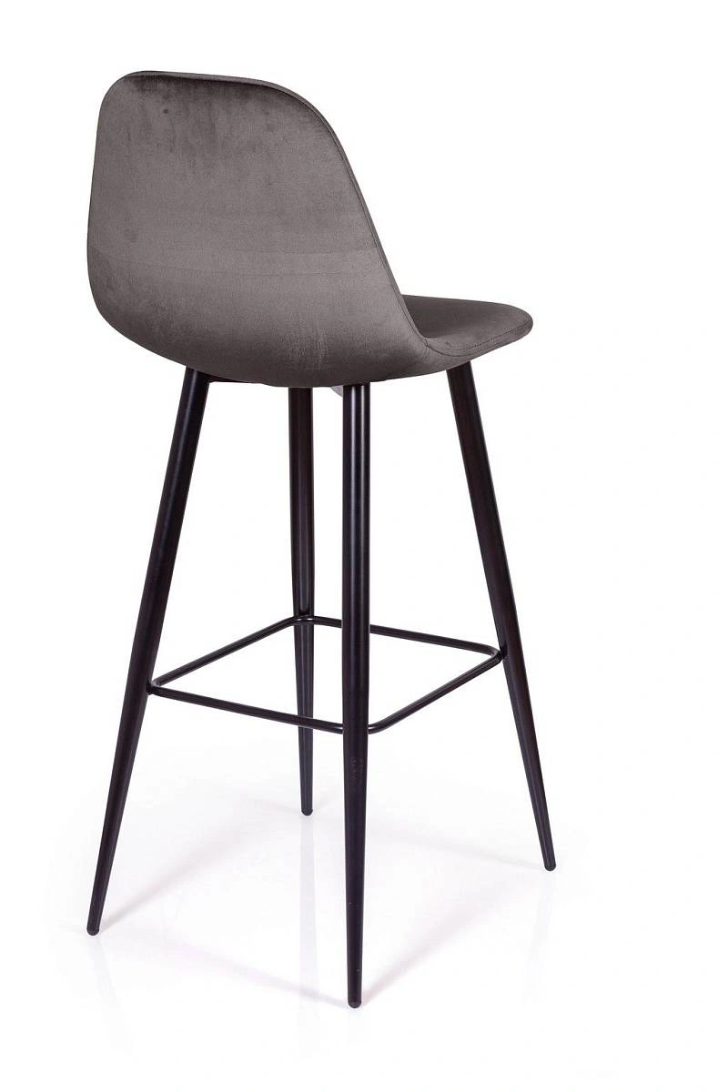 Стул барный TED, бархат антрацит 14 /опора конус изображение Стул барный TED, бархат антрацит 14 /опора конус фото