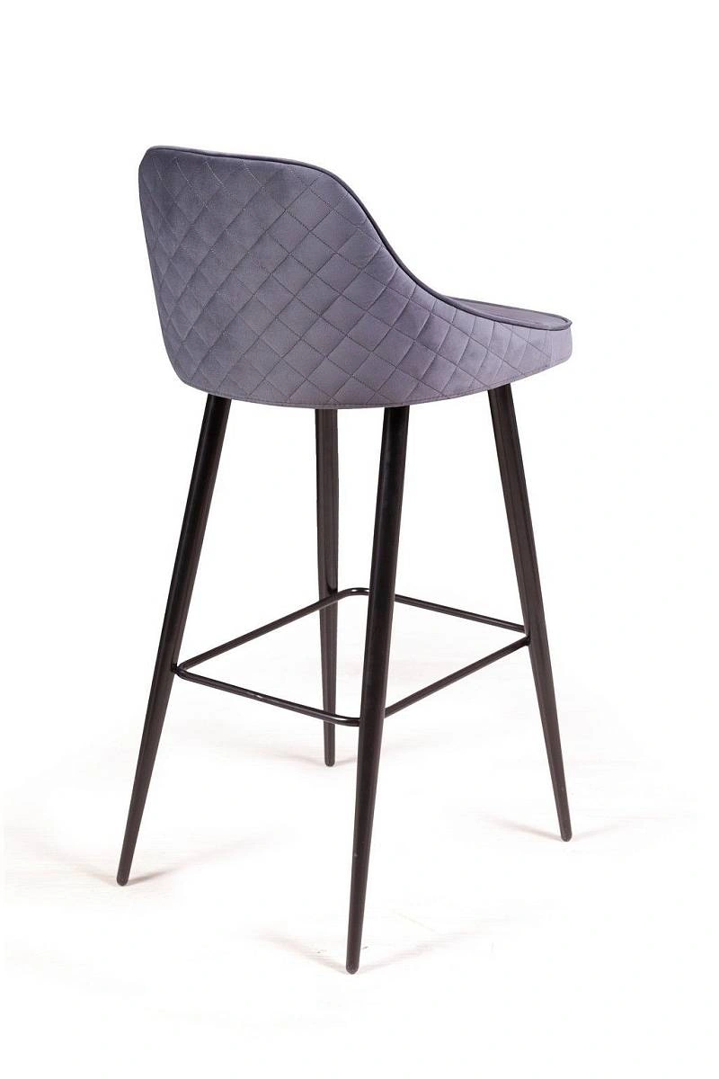 Стул барный Neo ромб, бархат серый 27 изображение Стул барный Neo ромб, бархат серый 27 фото