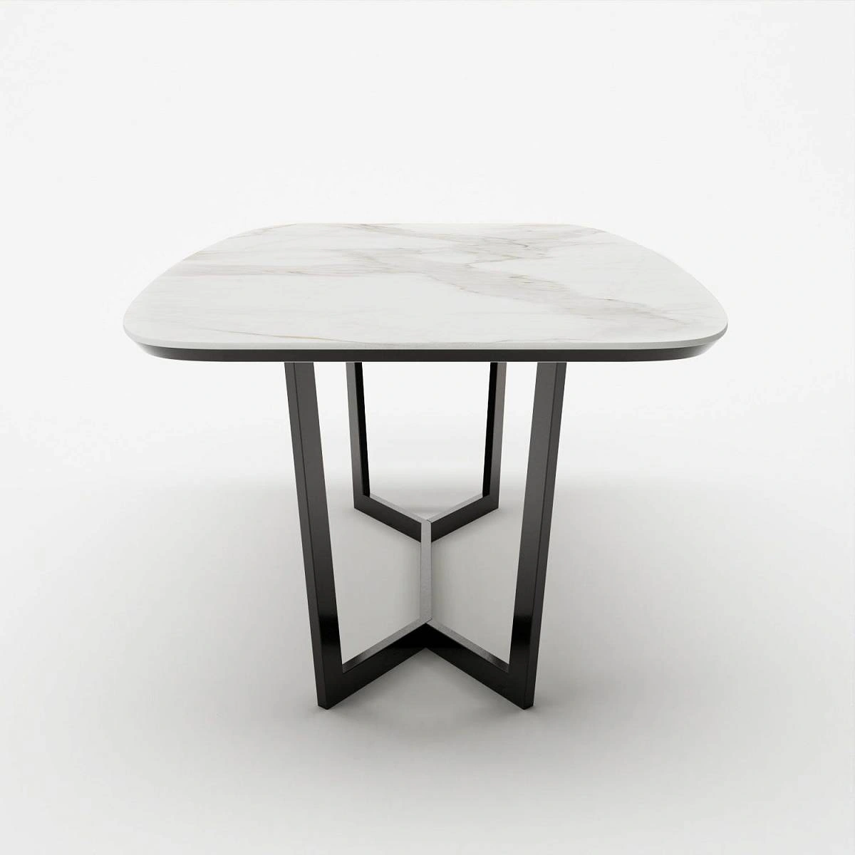 Стол овальный BENZ 200, керамика матовая, белая изображение Стол овальный BENZ 200, керамика матовая, белая фото