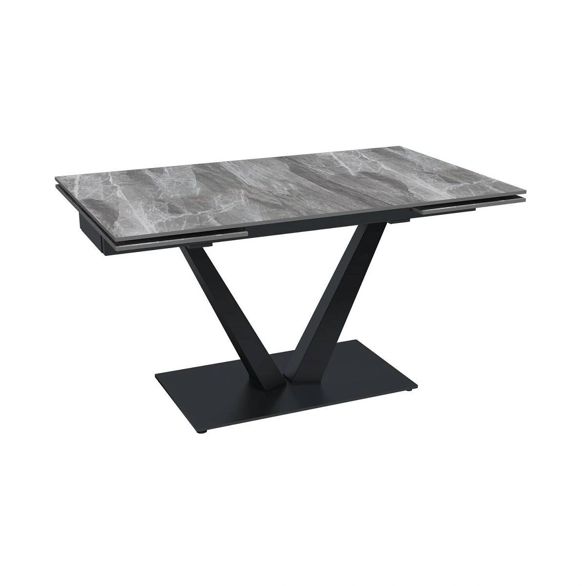 Стол раскладной Malibu (140+40+40), керамика глянцевая Italian Light Grey изображение Стол раскладной Malibu (140+40+40), керамика глянцевая Italian Light Grey фото