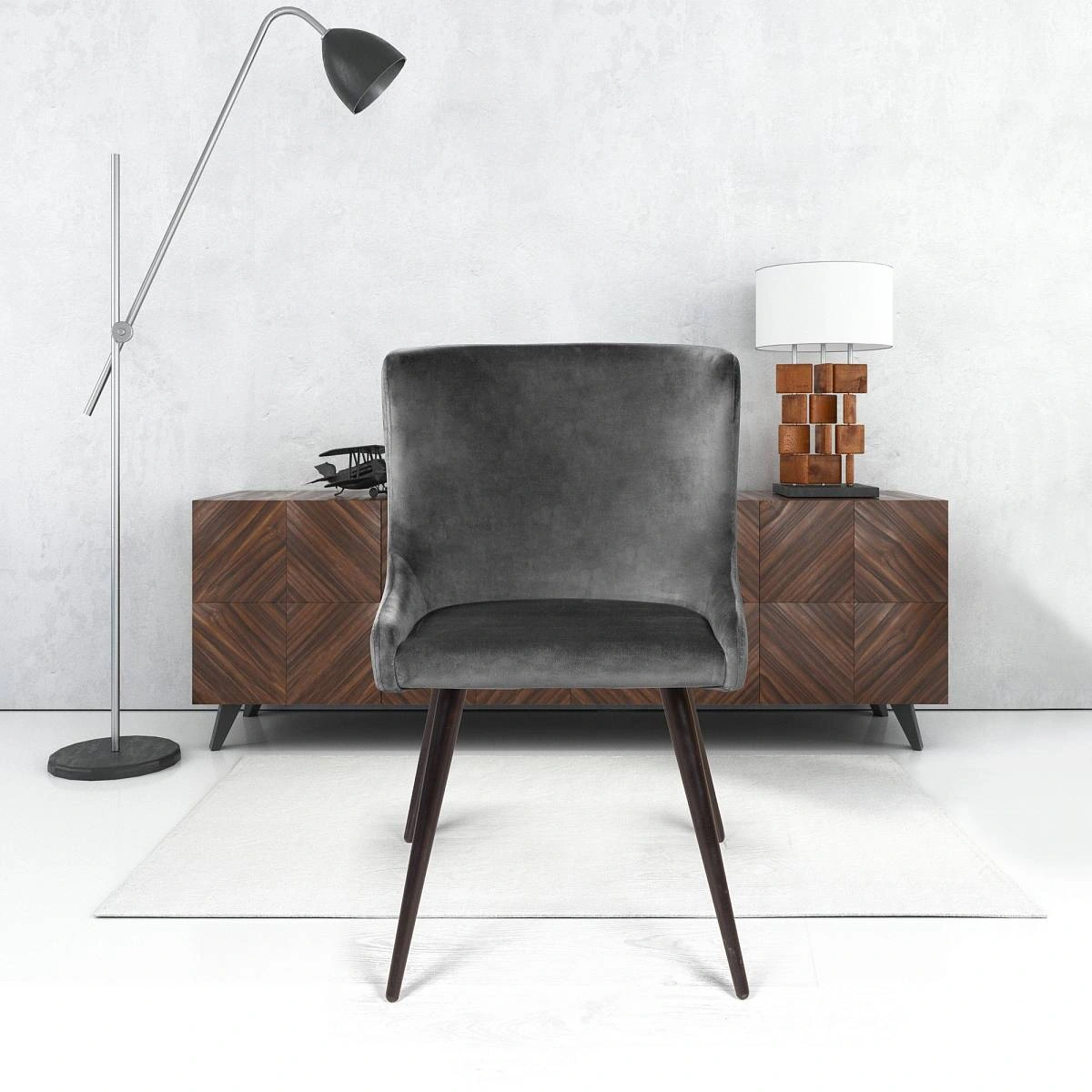 Стул JAZZ поворотный 360 градуcов, бархат серый 27 изображение Стул JAZZ поворотный 360 градуcов, бархат серый 27 фото