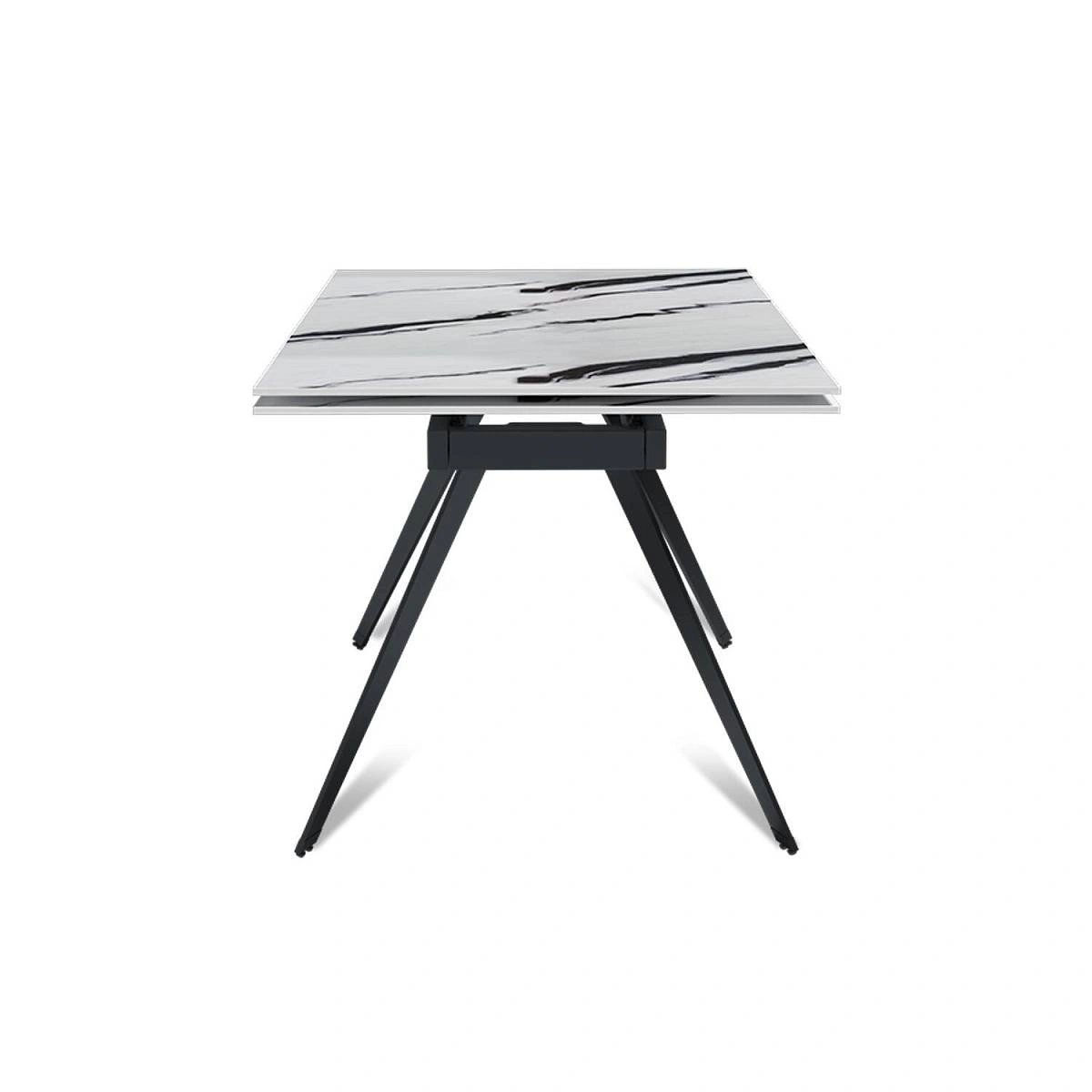 Стол раскладной Rhein (140+40+40), керамика глянцевая Panda White изображение Стол раскладной Rhein (140+40+40), керамика глянцевая Panda White фото