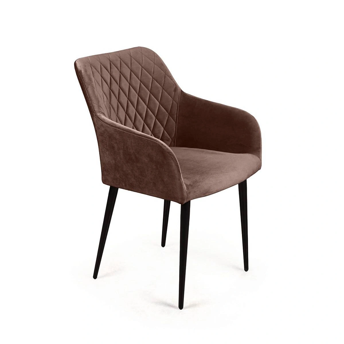 Стул с подлокотниками Robert, бархат коричневый 12 изображение Стул с подлокотниками Robert, бархат коричневый 12 фото