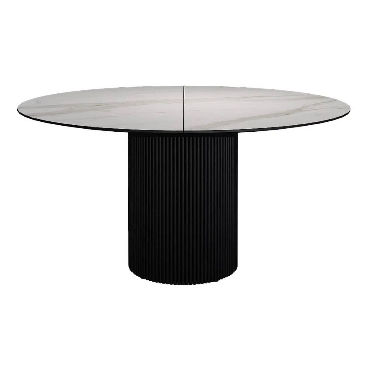 Стол раскладной круглый Nolan 120+40, керамика матовая, белая изображение Стол раскладной круглый Nolan 120+40, керамика матовая, белая фото