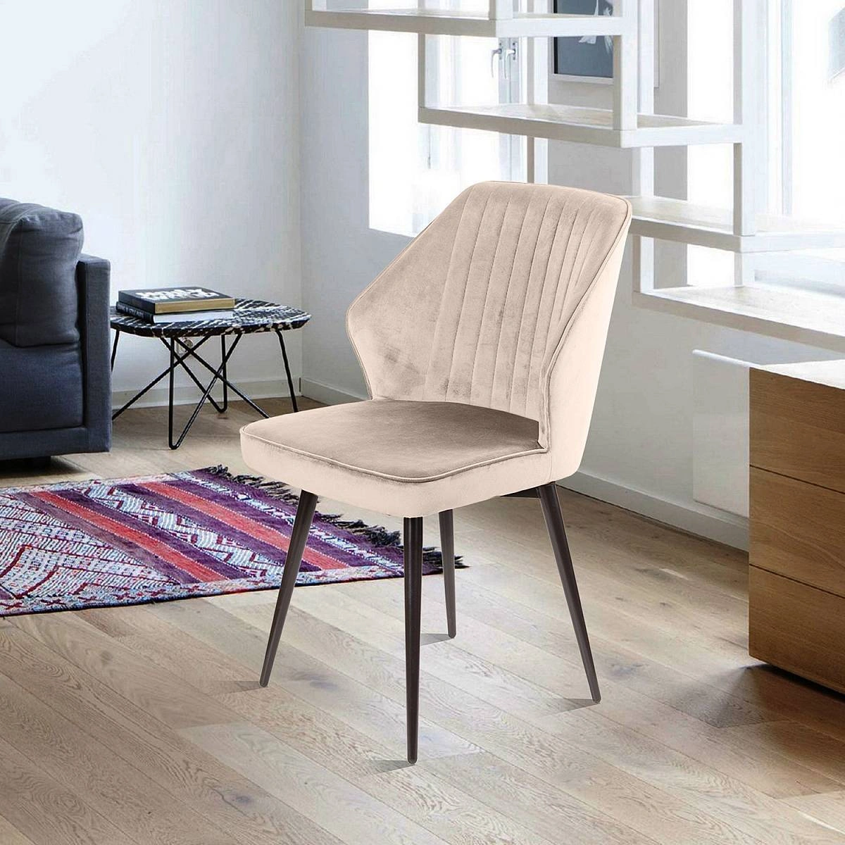 Стул Berg поворотный 360 градусов, комплект (2 шт), бархат пепельно-бежевый 25/ черный конус изображение Стул Berg поворотный 360 градусов, комплект (2 шт), бархат пепельно-бежевый 25/ черный конус фото