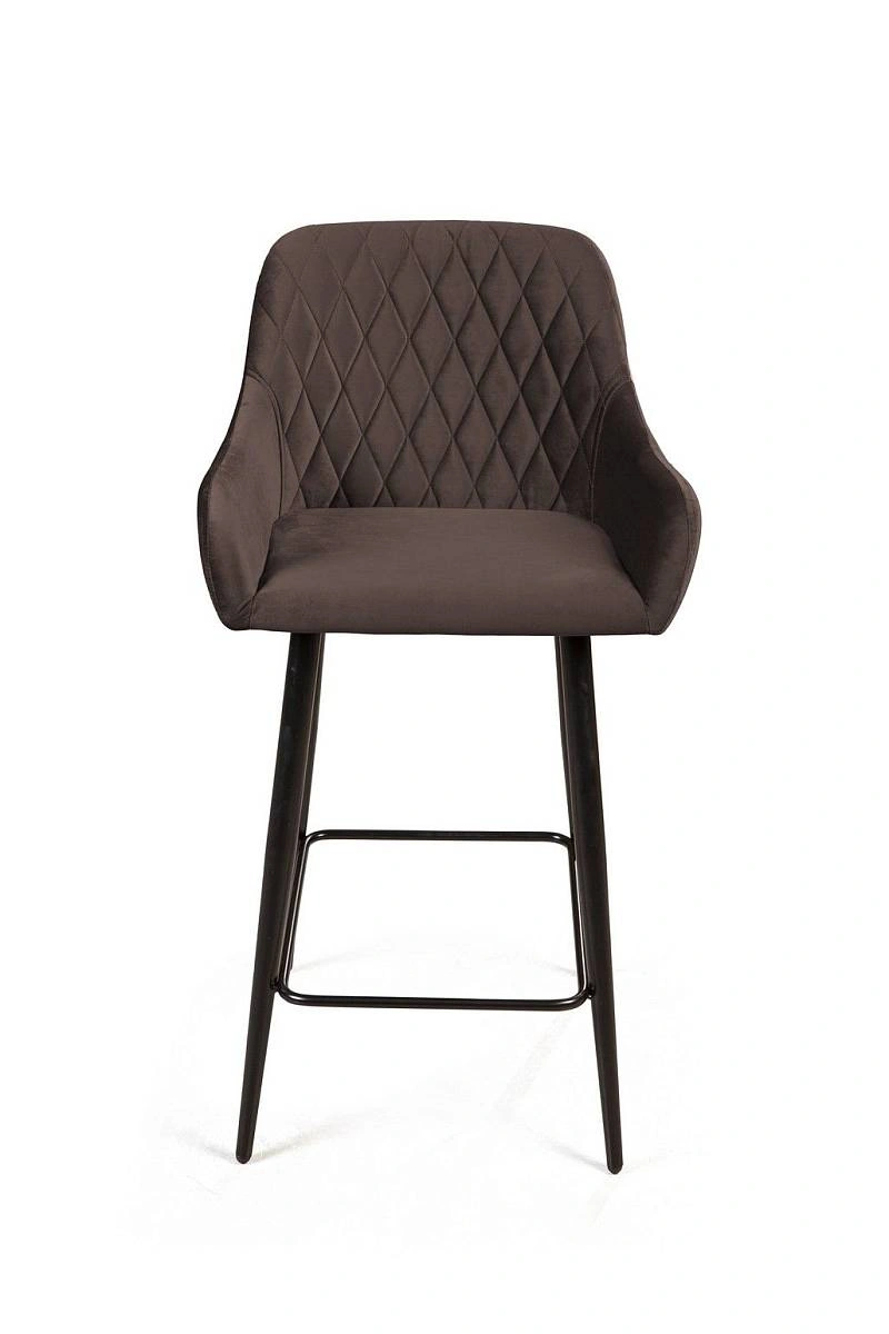 Стул полубарный Robert, бархат антрацит 14 изображение Стул полубарный Robert, бархат антрацит 14 фото