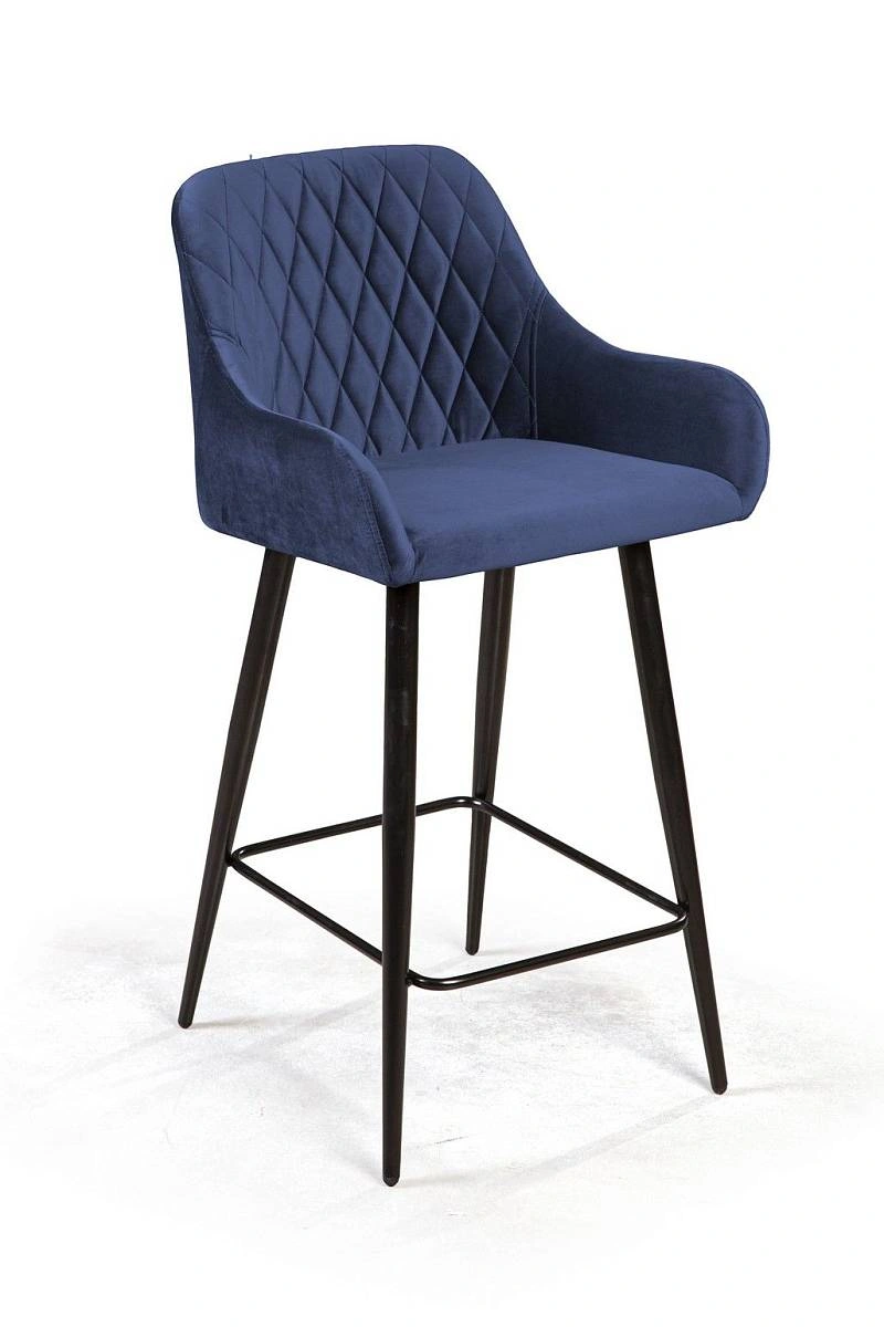 Стул полубарный Robert, бархат синий 29 изображение Стул полубарный Robert, бархат синий 29 фото