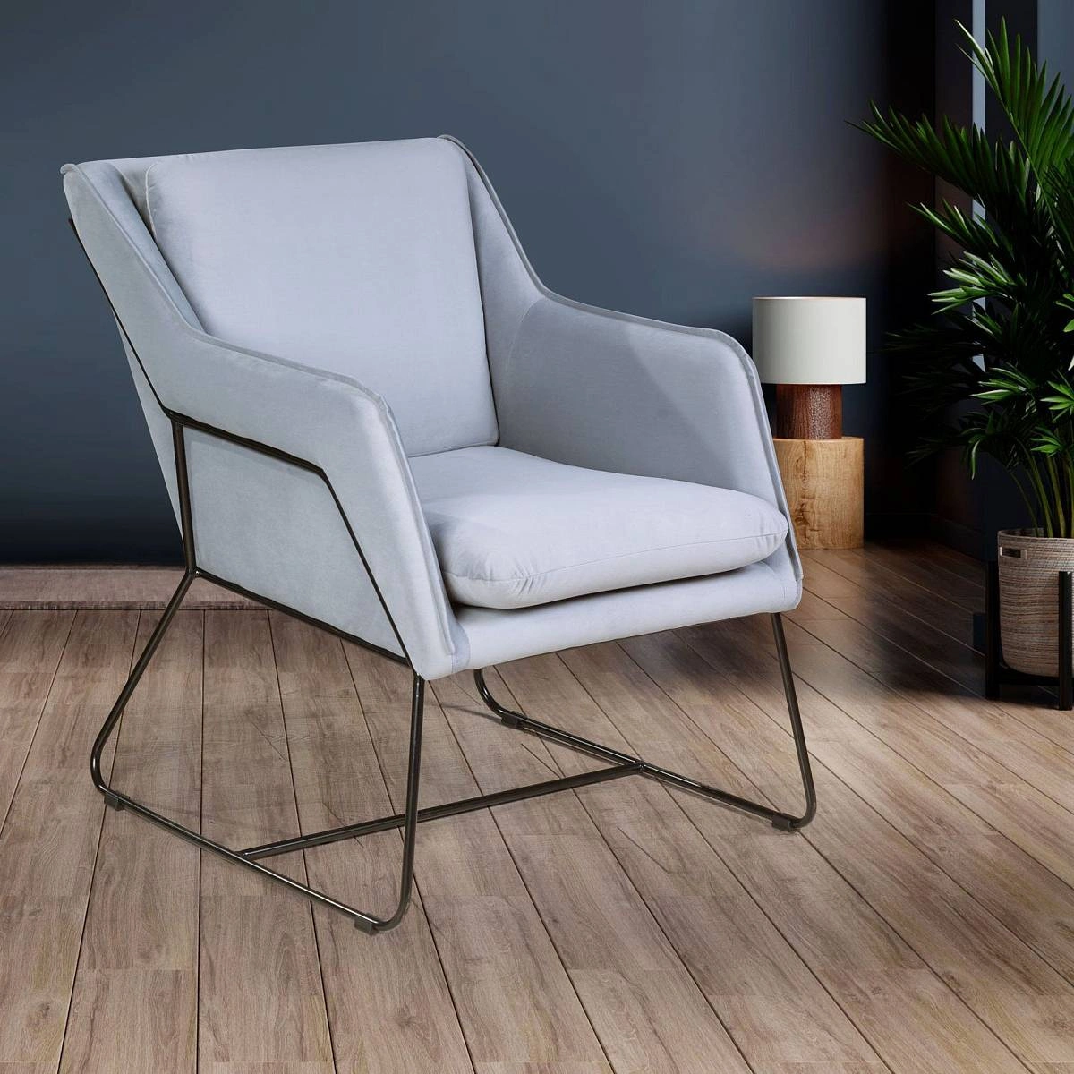 Кресло Alex, бархат светло-серый 26 изображение Кресло Alex, бархат светло-серый 26 фото