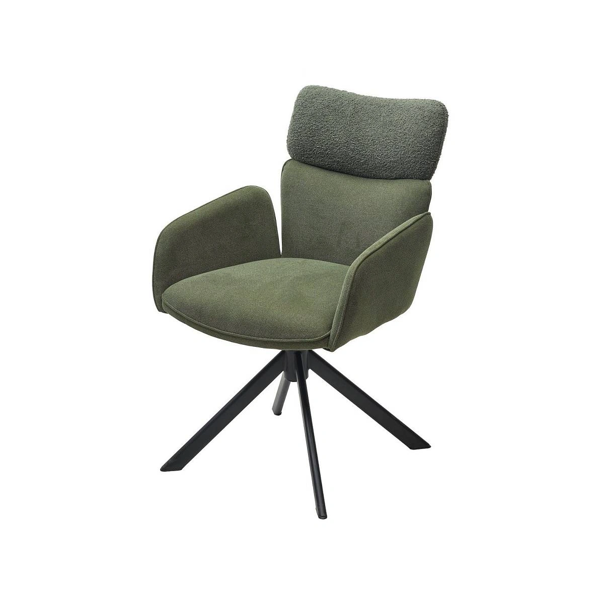 Стул с подлокотниками Trio ткань комби зеленый, поворотно-возвратный механизм  360 градусов изображение Стул с подлокотниками Trio ткань комби зеленый, поворотно-возвратный механизм  360 градусов фото