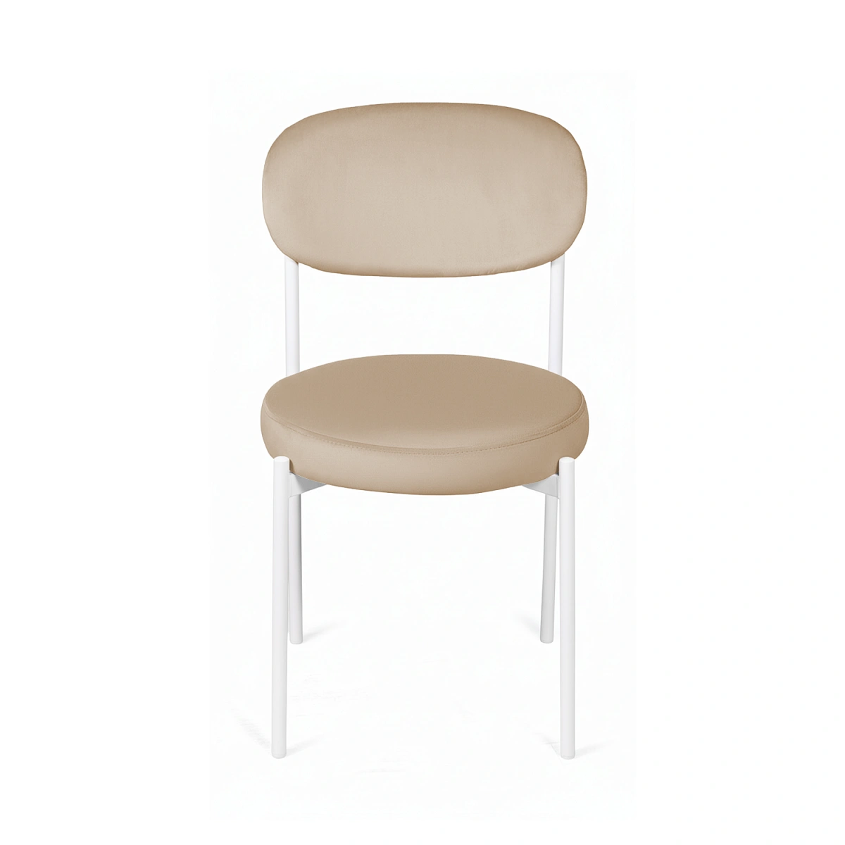 Стул Мейсон, комплект (2 шт), бархат бежевый 05 / опоры белые фото