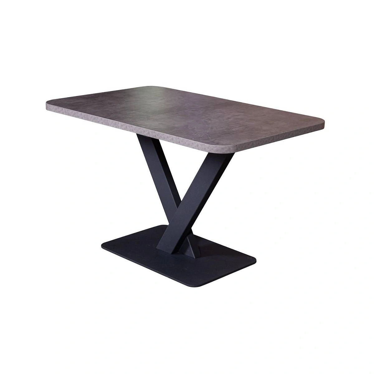 Стол Chester раздвижной (120+40) камень темный, опоры черные изображение Стол Chester раздвижной (120+40) камень темный, опоры черные фото