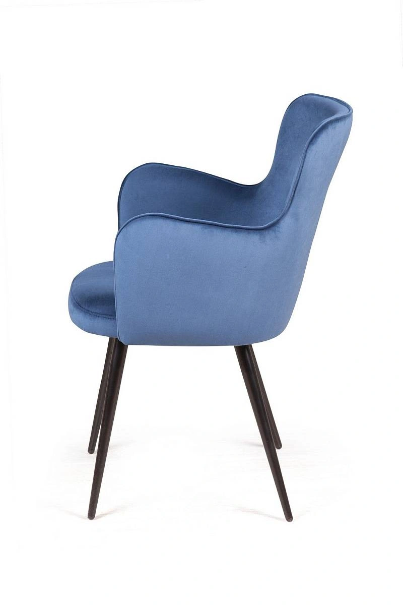 Стул с подлокотниками King, бархат синий 29 изображение Стул с подлокотниками King, бархат синий 29 фото