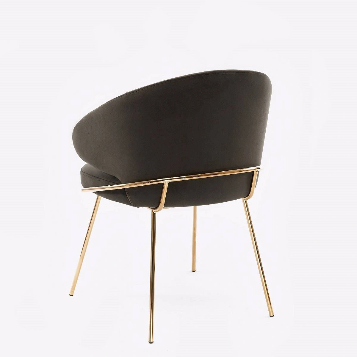Стул с подлокотниками Garda, микровелюр графит, опоры золото изображение Стул с подлокотниками Garda, микровелюр графит, опоры золото фото