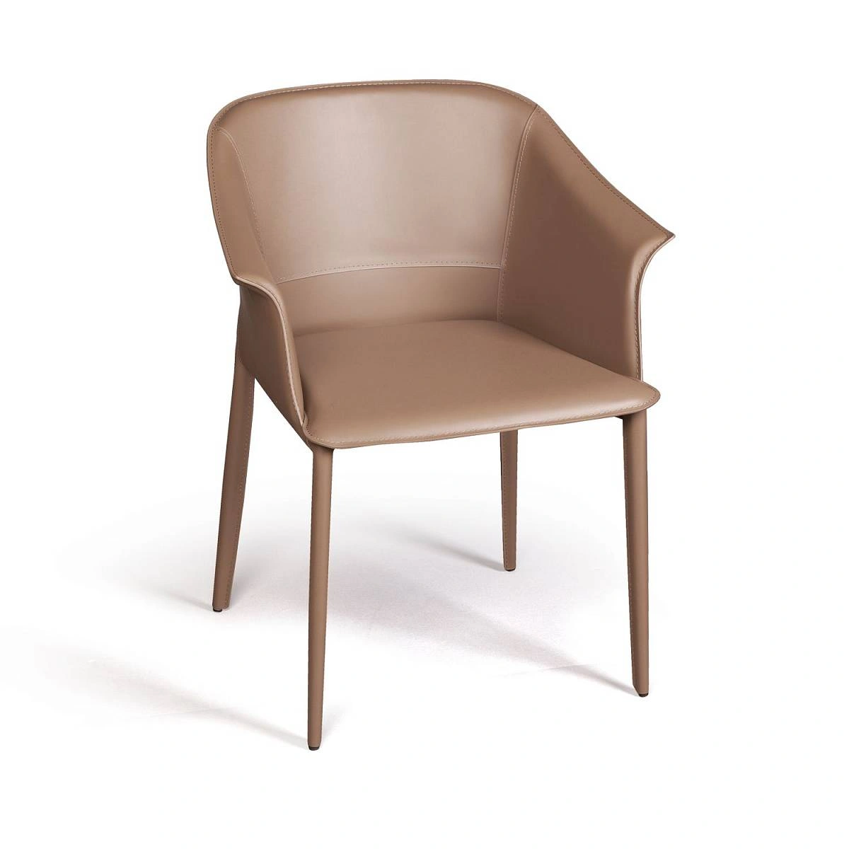Стул с подлокотниками GIO, кожа хаки-тауп изображение Стул с подлокотниками GIO, кожа хаки-тауп фото