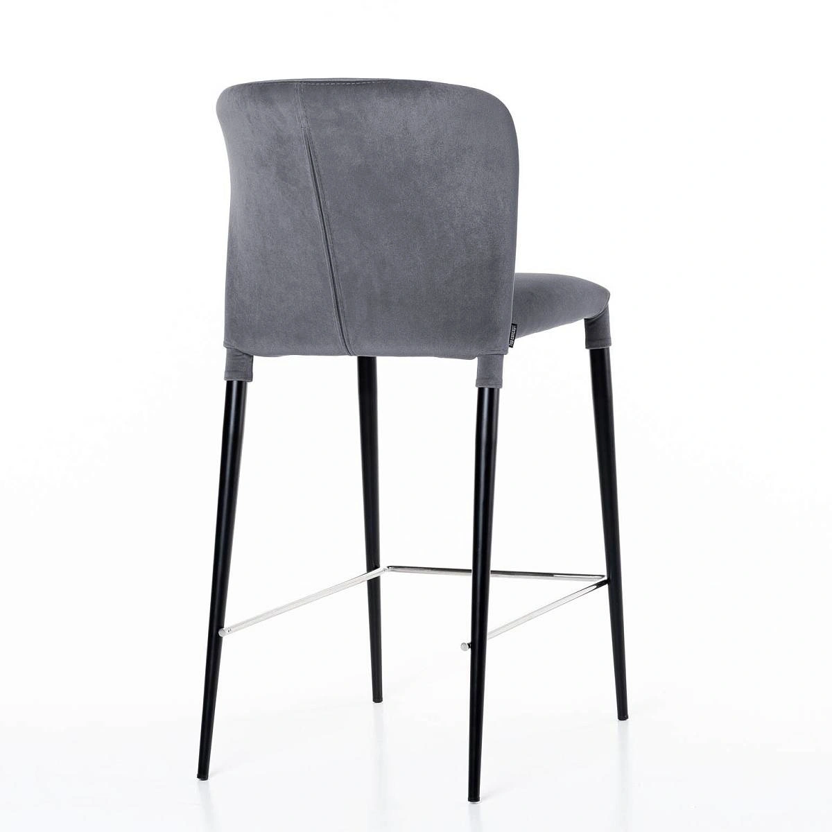 Стул полубарный Albert, бархат светло-серый 26 /опора конус изображение Стул полубарный Albert, бархат светло-серый 26 /опора конус фото