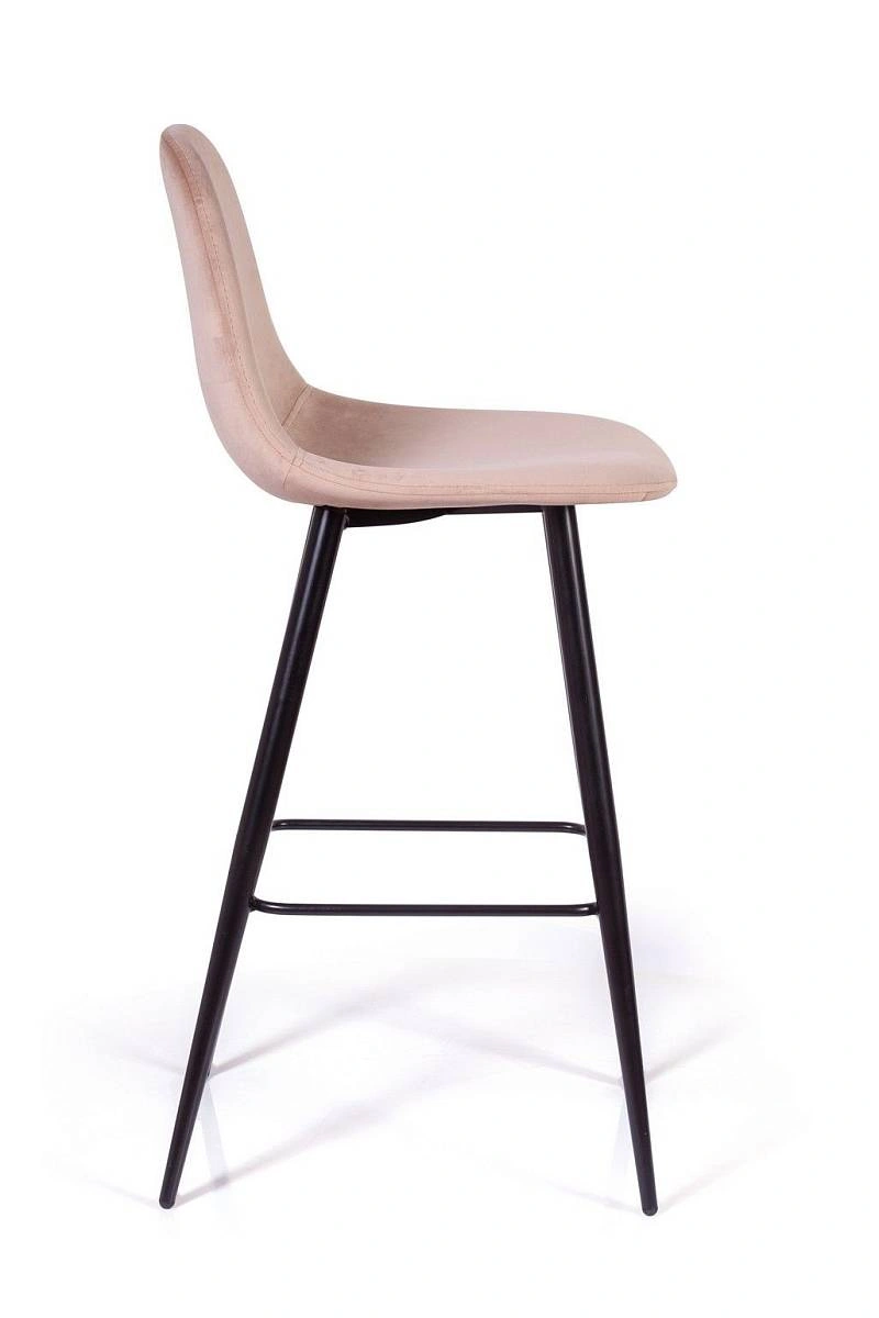 Стул барный TED, бархат бежевый 05 /опора конус изображение Стул барный TED, бархат бежевый 05 /опора конус фото