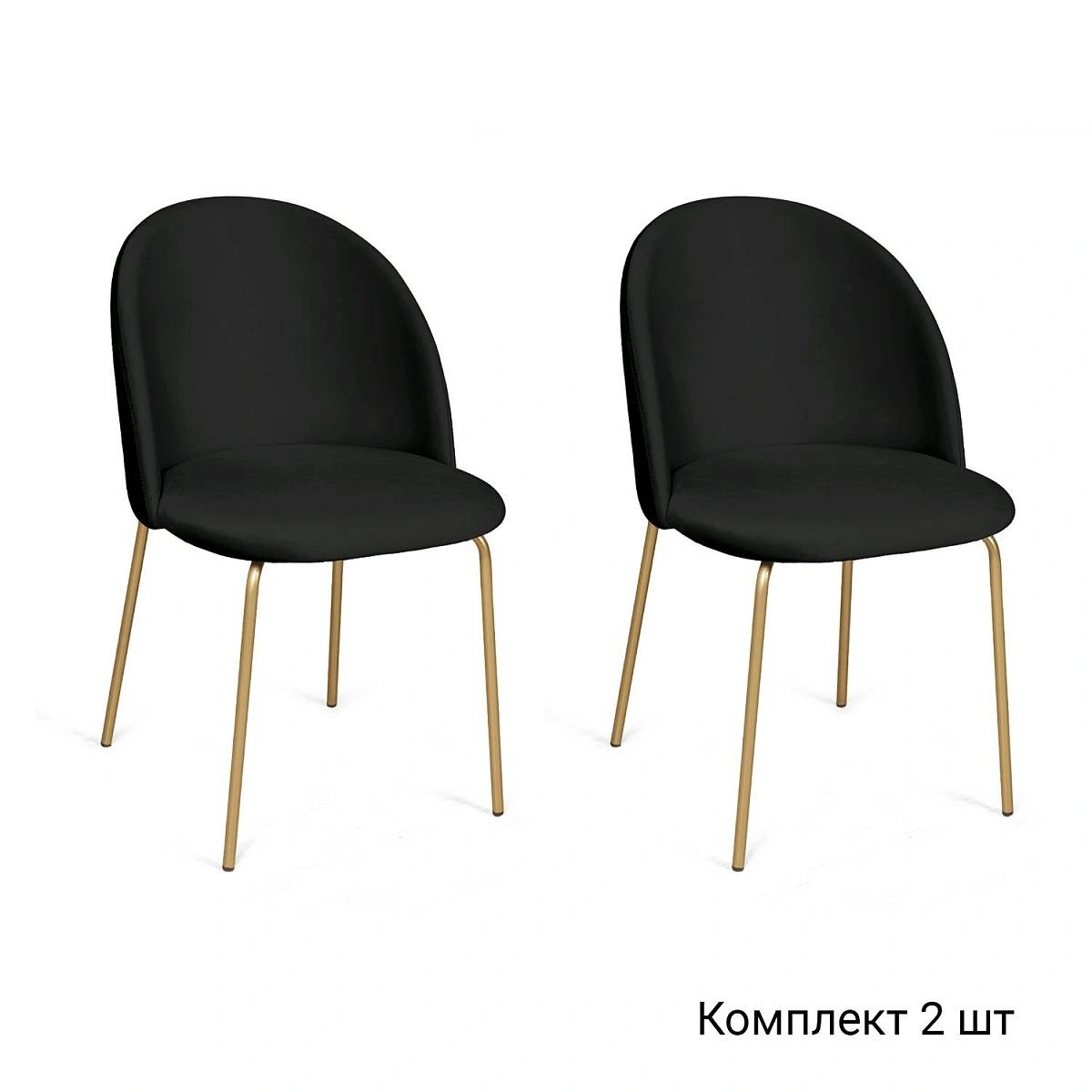 Стул Nord, комплект (2 шт), бархат антрацит 14 / опора золото фото