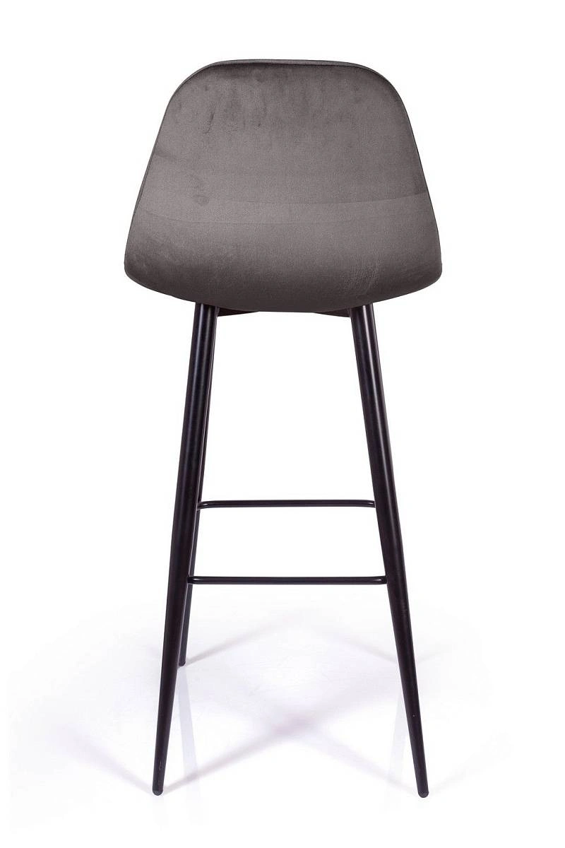 Стул барный TED, бархат антрацит 14 /опора конус изображение Стул барный TED, бархат антрацит 14 /опора конус фото