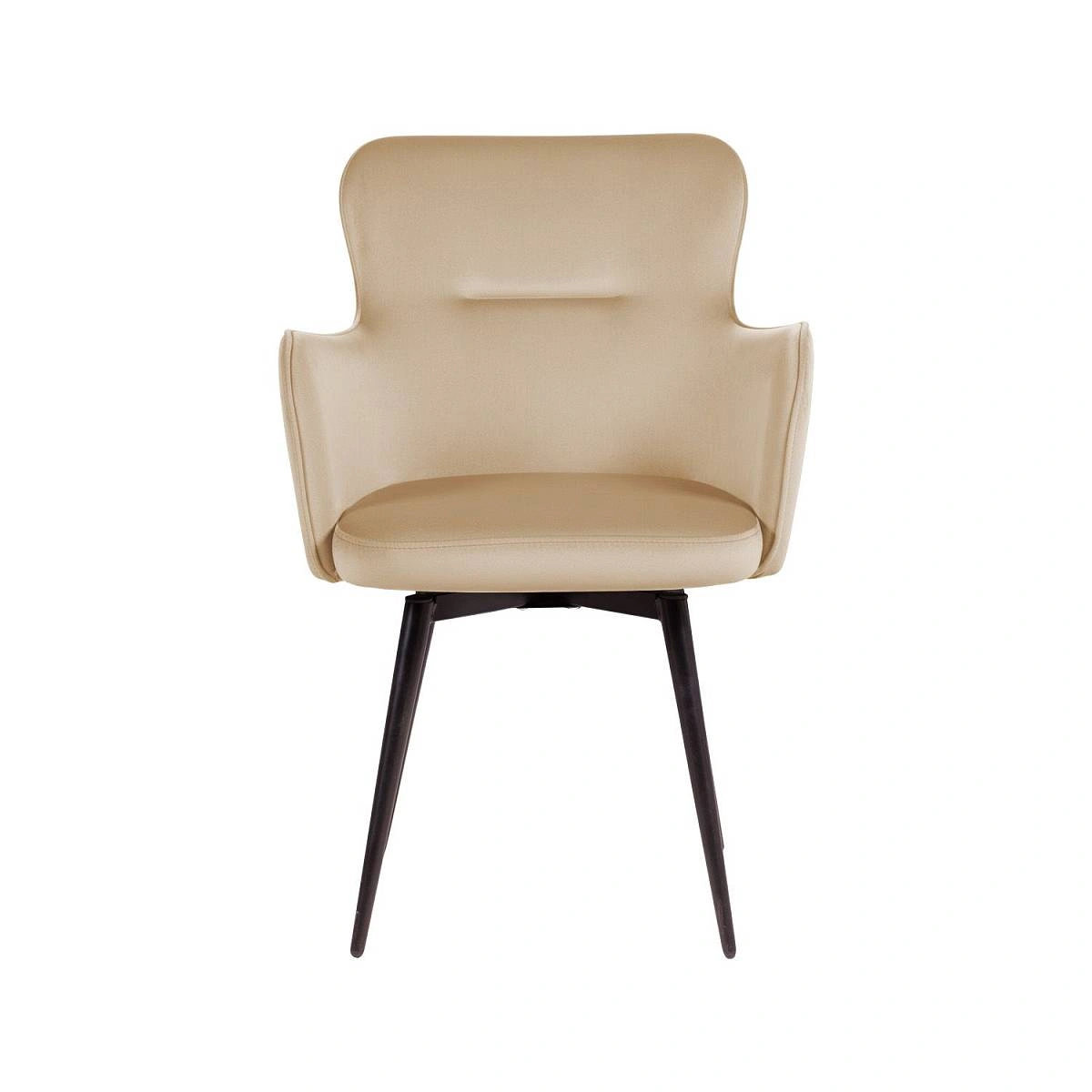 Стул c подлокотниками King, поворотный на 360 градусов, бархат бежевый 05 фото