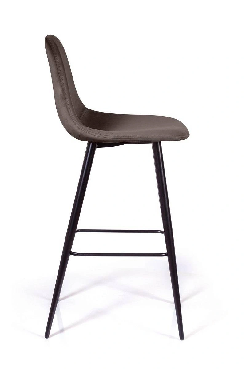 Стул барный TED, бархат антрацит 14 /опора конус изображение Стул барный TED, бархат антрацит 14 /опора конус фото