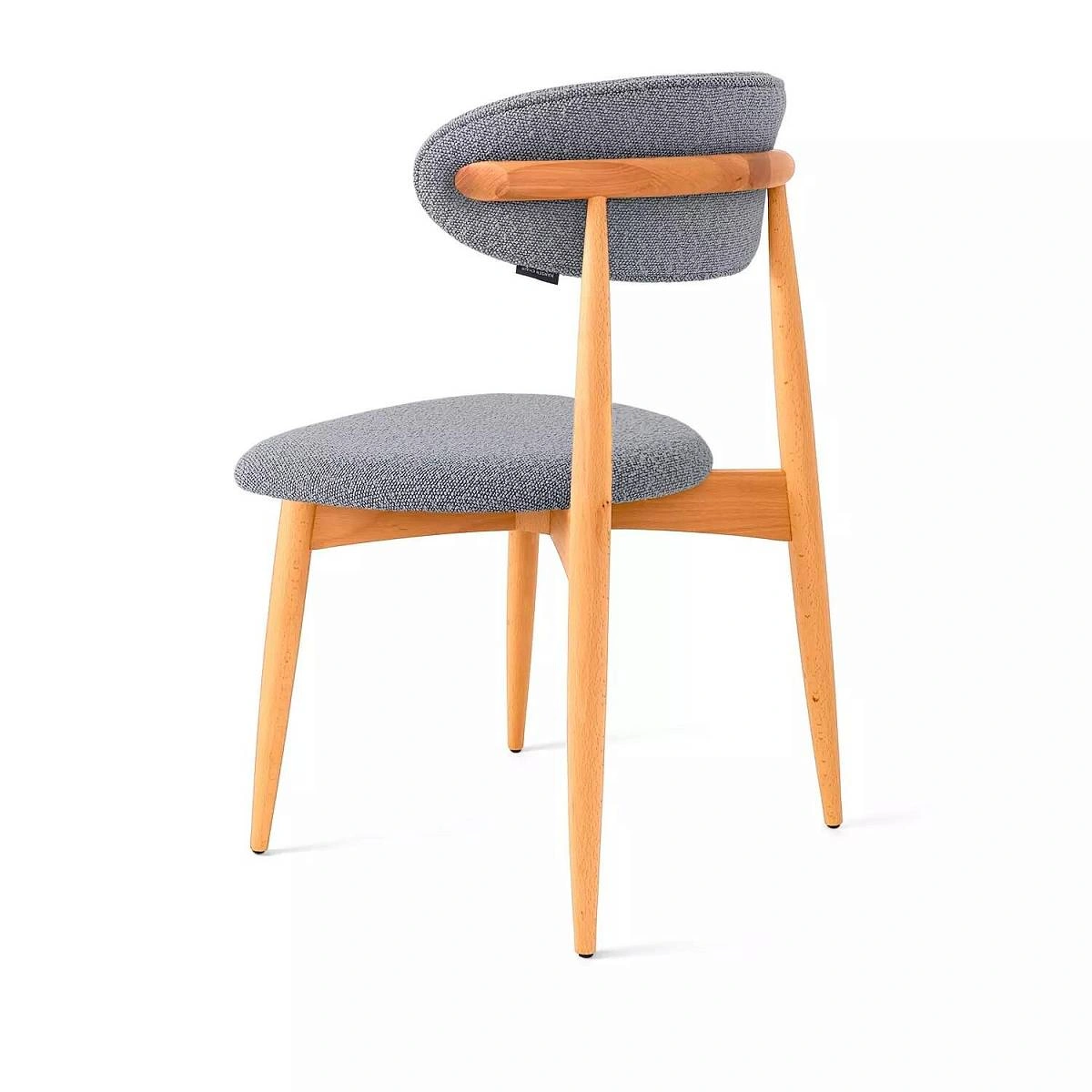 Стул Paolo, бук натуральный, ткань, серый изображение Стул Paolo, бук натуральный, ткань, серый фото